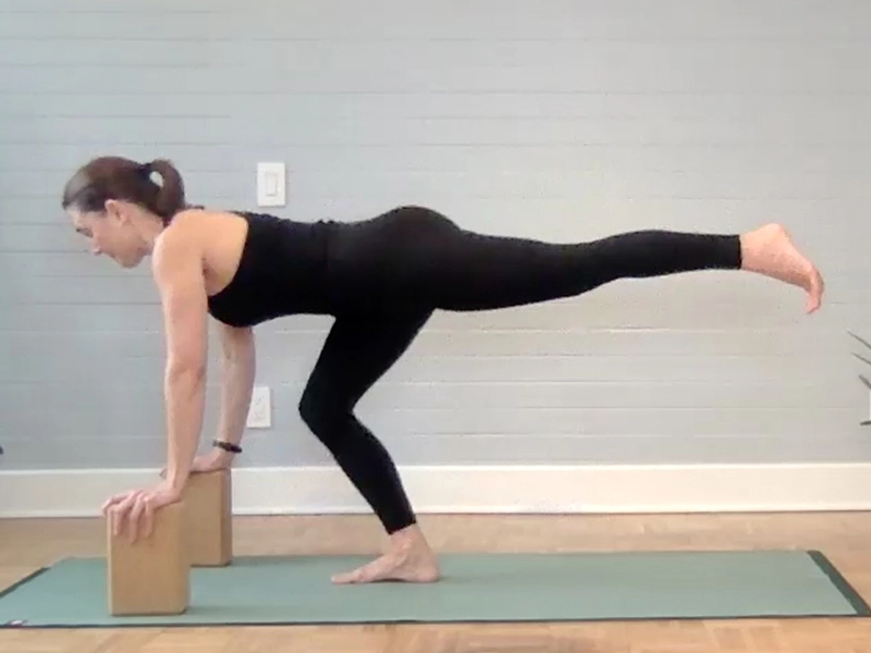 Warrior Three with Leg Pulsing